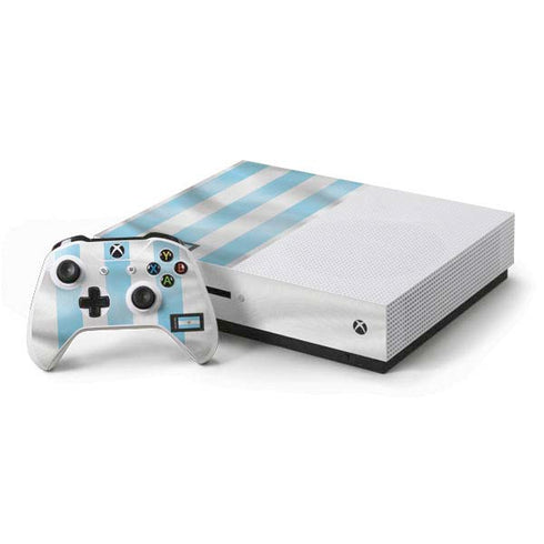Argentina Soccer Flag Xbox One S Console and Controller Bundle Skin